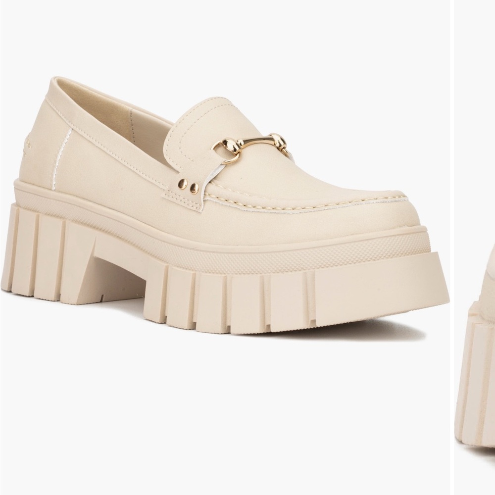 Platform Lug Loafer in Cream